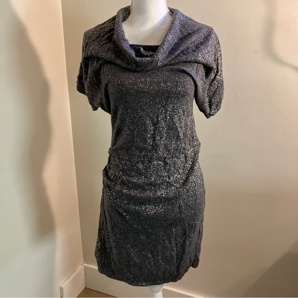 5/$20 Calvin Klein gray/silver cowel neck sweater dress, XS
